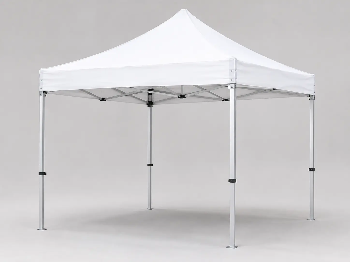 Lightweight aluminum commercial pop-up canopy tent in a realistic studio setting
