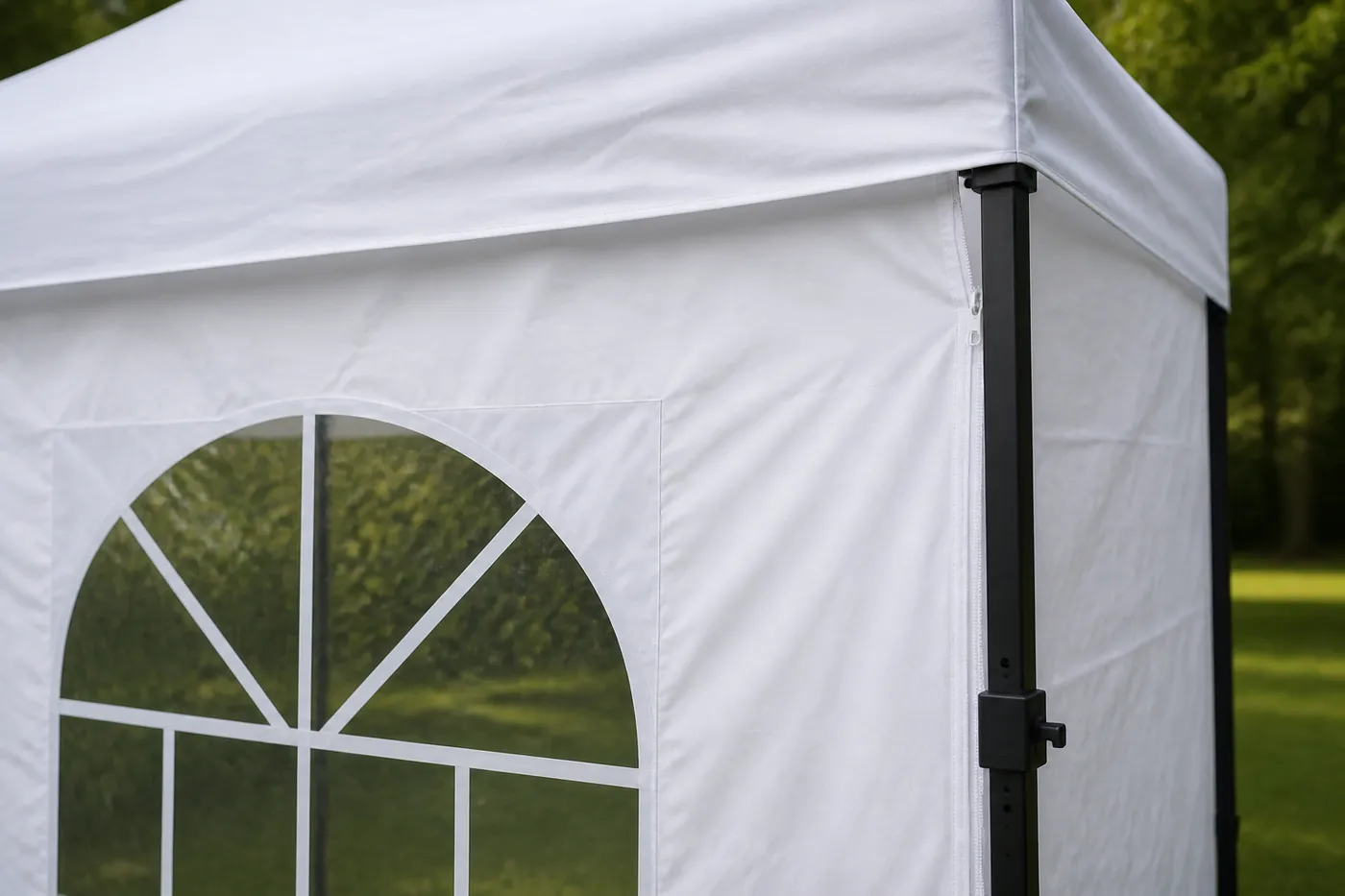 Close view of a canopy side wall
