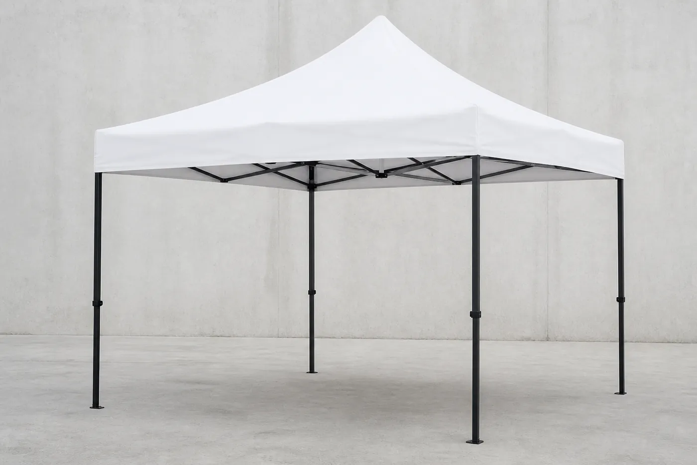 Pop-up canopy in a 3 by 3 metre footprint